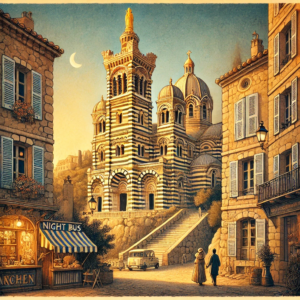 Illustration Notre-Dame de la Garde à Marseille – Style Provençal Vintage